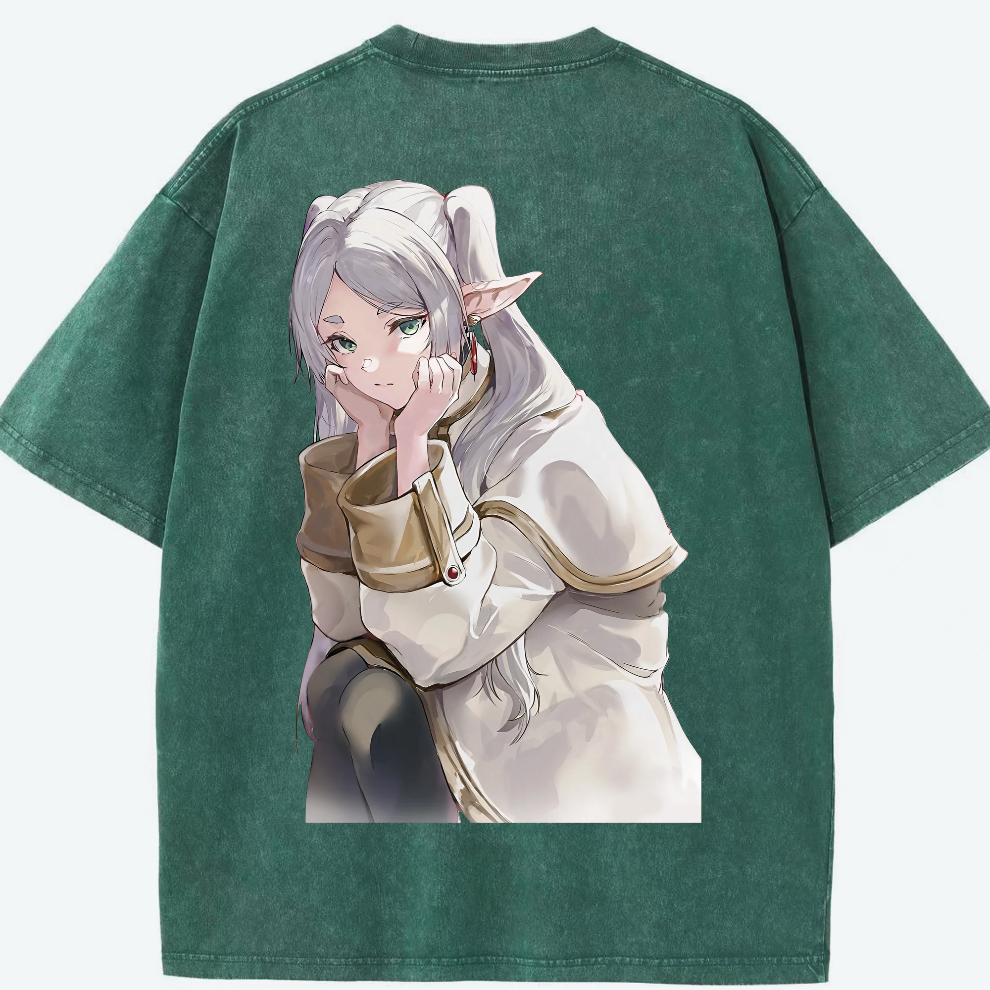 （画像用） 葬送のフリーレン Frieren 綿100% ヴィンテージ風 半袖Tシャツ（背面プリント）